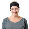 RiptGear Stretch Sport Headband for Women (Solid Black) — Made