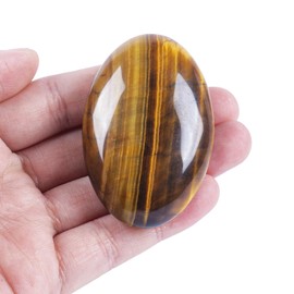 Lovionus89 Tiger's Eye Worry Stones, Natural Oval Palm Pocket Healing Crystal Massage Spa Energy Stone
