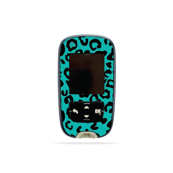 MightySkins Skin Compatible with Accu-Chek Guide - Teal Leopard |