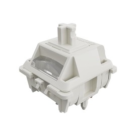 Gateron Smoothie Keyboard Switch for Mechanical Gaming Keyboard,Linear 40gf 5-Pin Factory Pre-lubed 22mm Dual-Stage Spring RGB LED Full POM White Keyboard Switch(Smoothie 45PCS)