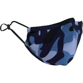 Keep Safe Reusable Face Mask Protection Washable Mouth & Nose Shield Breathable Anti Smoke Pollution Motorcycle Sport (Blue Camo, Medium)