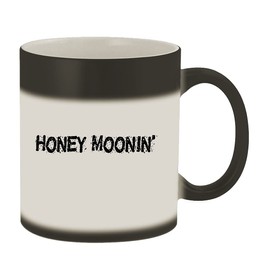 Knick Knack Gifts Honey Moonin' - 11oz Magic Color Changing Mug, Matte Black