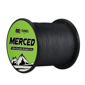 RUNCL Línea de pesca trenzada merced, línea trenzada de 4 hilos, tecnología de tela patentada, tecnología de revestimiento fino, más fuerte, más suave, línea de pesca para agua dulce y salada (gris, 20 libras, 1000 yardas)