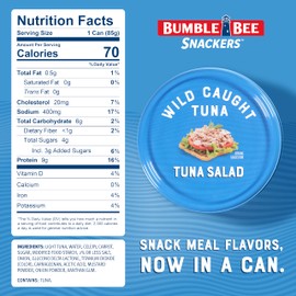 Bumble Bee Snackers - Tuna Salad, 3 oz Easy Open Can - 9g Protein per Serving - Wild Caught Skipjack Chunk Light Tuna Pack - No Draining, Ready to Eat (Pack of 16)