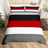 Red Black Stripes Single Comforter Cover Patchwork Geometric Striped Bedding