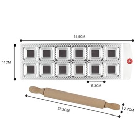 FantasyDay High-Quality Stainless Steel Ravioli Cookie Cutters with Rolling Pin, Set of 2, Dumpling Maker, Pierogie, Ravioli Shaper, Dumpling Mould, Tortellini Shape, Ravioli Stamp, Ravioli Cutter,