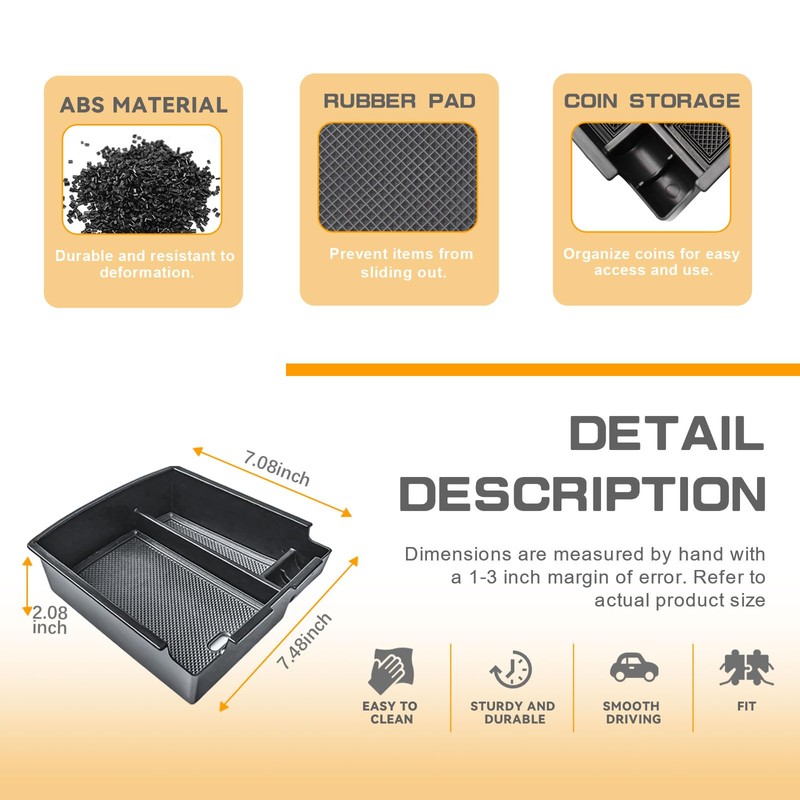 TACOBRO Custom-Fit Center Console Organizer Tray for 2025 2026 Hyundai