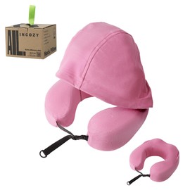 ALLINCOZY Privacy-Friendly Hooded Travel Pillow for Kids & Adults, Sensory-Friendly, Memory Foam Neck Support for Airplane, Car & Train, Breathable Fabric, Portable, Ultimate Comfort