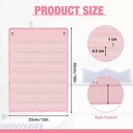 4 Pcs Magnetic Pocket Chart Standard Classroom with 40 Pcs Dry Erase Cards for Daily Schedule Class Demonstrations Office Home Activities(Pink)