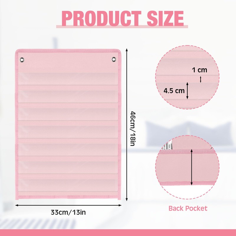 4 Pcs Magnetic Pocket Chart Standard Classroom with 40 Pcs