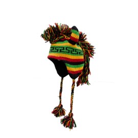 Rasta Mohawk Hat Handmade in Nepal Mohawk Winter Beanie Hippie Boho Mohawk Accessory One Size Multicolor Horned Hat