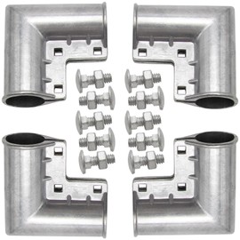 MDEOOSKY 4pcs Chain Link Fence Gate Corners Chain Link Gate Hardware Chain Link Fence Parts with 12pcs Bolts, Replacement for 1 3/8" X 1 3/8" Outdoor Diameter Pipe
