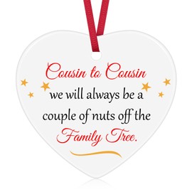 Cousin Birthday Gifts for Women Funny Christmas Ornament Cousin Ceramic Ornament Keepsake Graduation Gift for Cousin Christmas Tree Decoration Best Cousin Gifts Ideas for Christmas