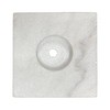 Lamp/Sculpture Base-Marble-5"-Square: Black or White (1 Pc.) (5" Marble-Square-White-No Cord