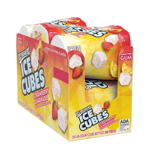 ICE BREAKERS ICE CUBES Strawberry Lemonade flavored sugar free Chewing