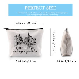 GJTIM Edinburgh Surprise Trip Gift Edinburgh Weekend Break Away Gift Scotland Trip Gift Edinburgh Scotland Souvenir Travel Zipper Makeup Bag (Good Idea Edinburgh Bag)