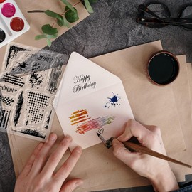 GLOBLELAND Vintage Grunge Texture Clear Stamps for Scrapbooking Water Stain Background Silicone Stamps Retor Texture Transparent Stamp for Card Making DIY Embossing Journaling