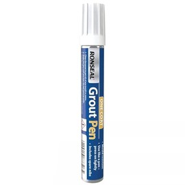 AMK® Ronseal One Coat Grout Pen Brilliant White 15ml Non Crack Peelproof Formula Interior Tiling Mould Resistant