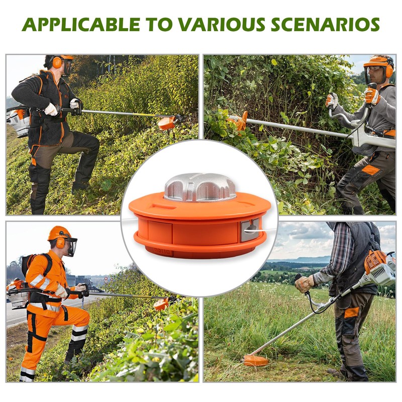 Grass Trimmer Replacement Spool Head M10 x 1.25,Left-Hand Thread,Nylon Thread