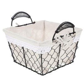 Ciieeo Large Volume Iron Wire Fruit Basket Liner Easy to Carry Bread Serving and Snack Storage Basket for Kitchen