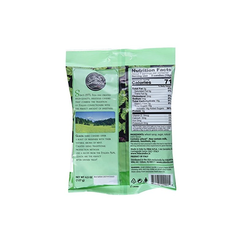 Fida Hard Italian Candy, 4.5 Ounce (Glacia Mint)