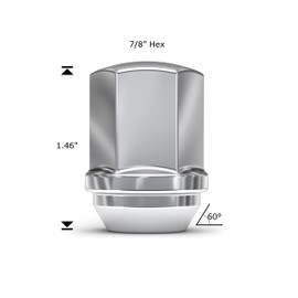 White Knight 9/16"-18 Lug Nuts for Select Dodge and Ram, Factory Style Solid Piece Chrome Duplex Bulge Acorn -1710D-4 (4 Pack)