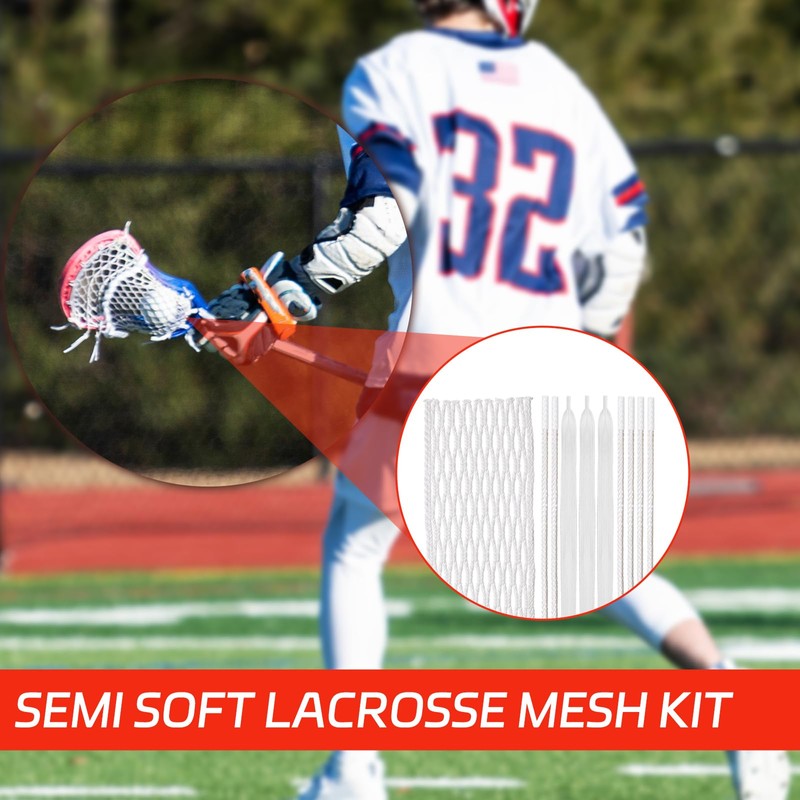 Gemscream 2 Sets Polyester Lacrosse Mesh and Stringing Kit Lacrosse