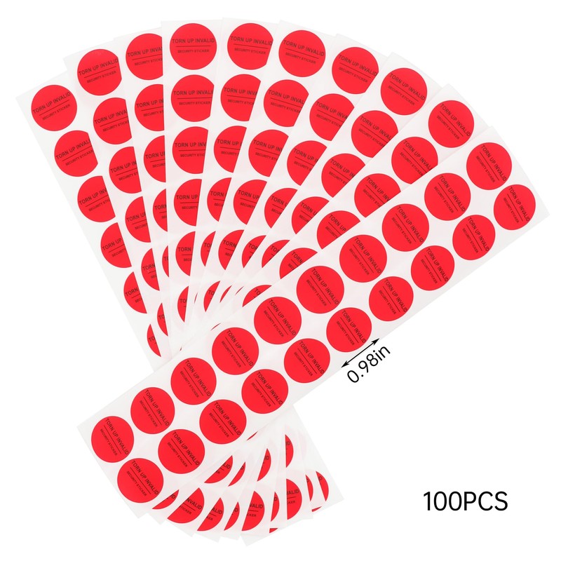RLSYM Tamper Evident Security Labels Diameter 1 inch Rounds Red