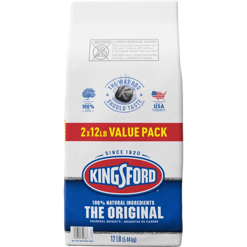 Kingsford Original Charcoal Briquettes, BBQ Charcoal for Grilling 12 Pounds