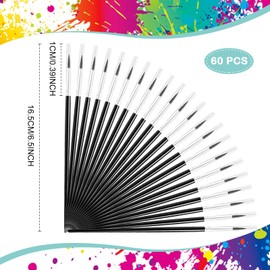 NHALESBG 60 Pieces Paint Brushes, Professional Fine Detail Paint Brushes Nylon Hair Brush, Small Craft Paint Brush Bulk for Miniature Detail Classroom Watercolor Canvas Face Painting (Black)