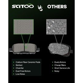 Ceramic Brake Pads Kits,SCITOO 8pcs Brakes Pads Set fit for 2009-2012 for Nissan Murano