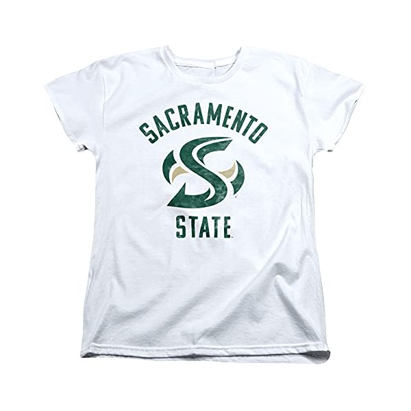Sacramento State University Official Sacramento State Hornets Logo Women's T Shirt,White, 2X-Large