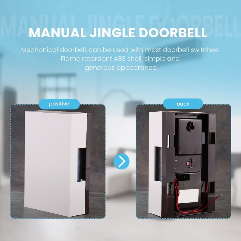220V Wired Doorbell Manual Ding Bell Chime for Home Hotel