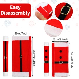 YIJXPOIN 6 Pieces Christmas Refrigerator Handle Covers Santa Belts Kitchen Decorations Refrigerator Door Handle Covers for Christmas Fridge Microwave Oven Dishwasher Handle Protector