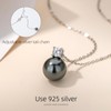 WEMSPF Black Pearl Pendant Necklace,Sterling Silver Necklace for Women Trendy,Birthday
