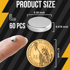 60PCS Small Mini Magnets, 10x2mm Multi-Use Small Neodymium Round Disc Magnets, Fridge Magnet Whiteboard Tiny Magnet for Crafts, Fridge, Whiteboard, Office, Home, Science Project