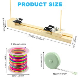 WZYTEU 1 x Paracord Jig + 10 Rolls of 4 mm Nylon Cord, Wooden Jig Bracelet with Buckles, for Paracord Collar Needle Bracelet Making Knitting Tool