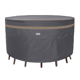 Garden Balsam Heavy Duty Waterproof Patio Furniture Covers,Fade Resistant Round Outdoor Table and Chair Covers Medium Round 62"Diax28"H Dark Grey 2