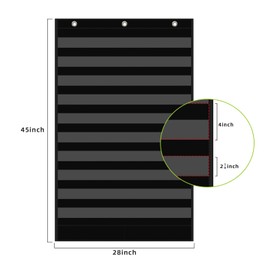 ANSTROUT 10+2 Pockets Standard Pocket Chart, 10 Clear Pockets Words Chart with 2 Extra Storage Pocket for Classroom Home Office Use,Large Size:45”x 28” Letter Cards,Words and Sentence Strips.