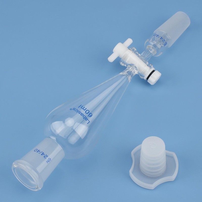 Labasics 60ml Conical Pear Shaped Separating Funnel with PTFE Tap,