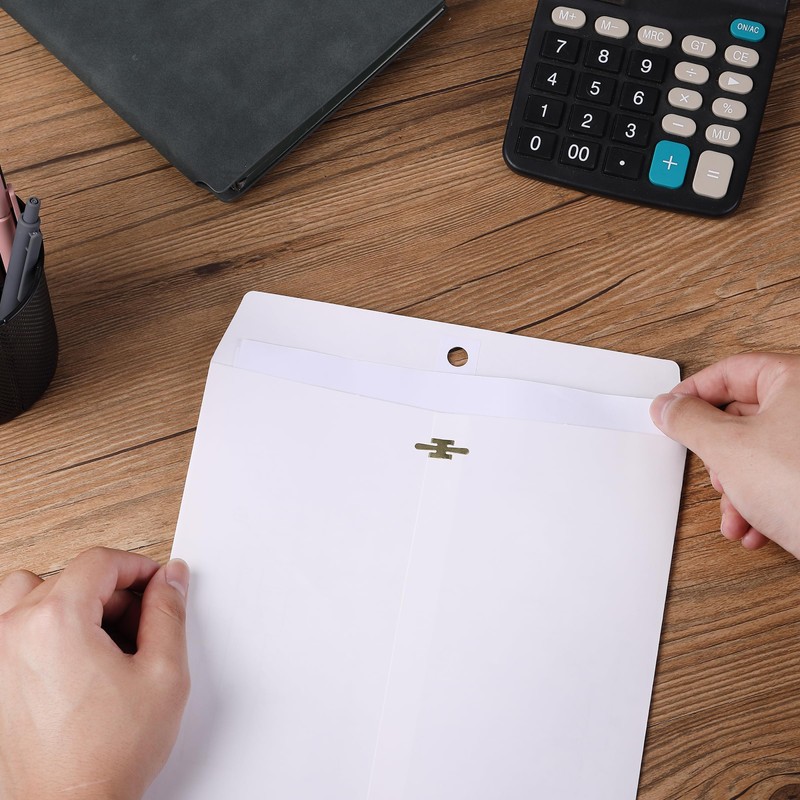 Mr. Pen- Clasp Envelopes, 18 Pack, 9" x 12", White