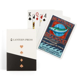 Lantern Press Monterey, California, Seafood Vintage Sign (52 Playing Cards, Poker Size Card Deck with Jokers)