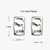 Chunky Gold Rectangle Stud Earrings for Women Teen Girls, Gold