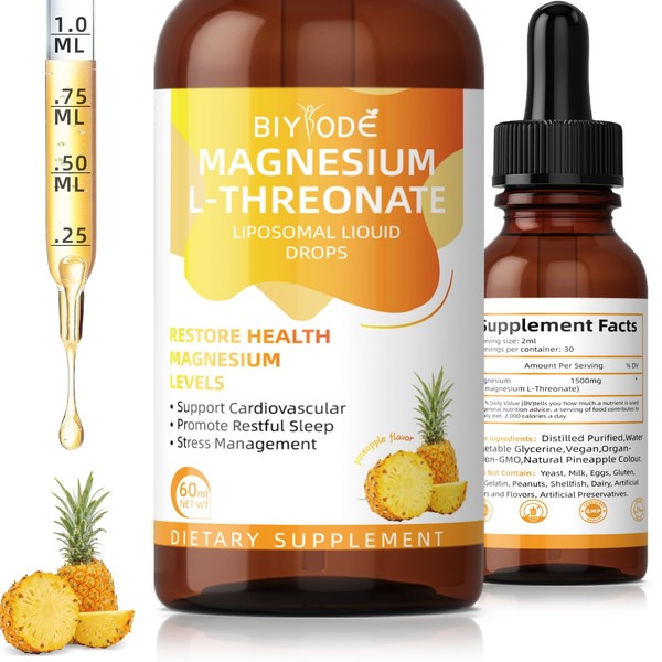 Magnesium L-Threonate Liquid Drops Restore Health Magnesium Levels Support Cardiovascular