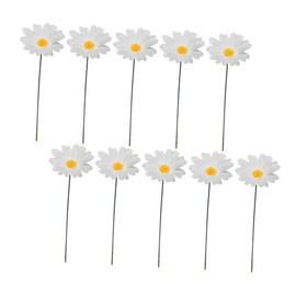 BESPORTBLE Pack of 10 Garden Daisy Card Solar Garden Lights Outdoor Garden Decorations Outdoor Garden Decoration Stakes Flower Stakes Decoration Garden Stakes Decorative Flower Decoration White
