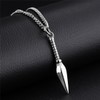 PAMTIER Men Stainless Steel Spear Point Arrowhead Spearhead Pendant Necklace