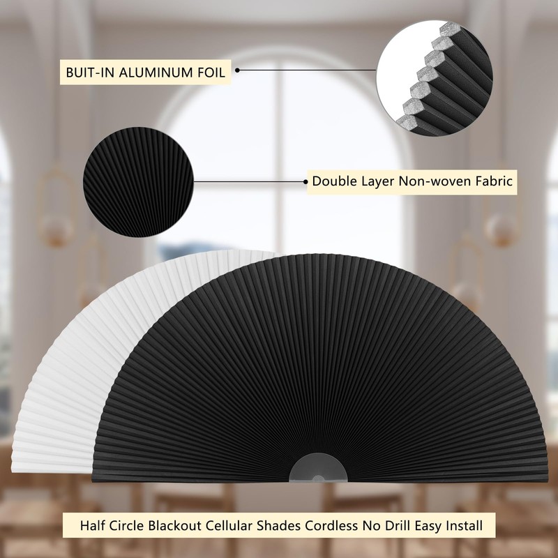 Arch Window Shade Blackout Cellular Shades Half Circle Moon Small