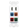 RiteAV 2 HDMI 4 Cat6 Ethernet Mixed Color Wall Plate - Rocker [White/White]