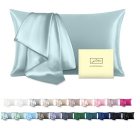 Mulberry Silk Pillowcase for Hair and Skin Standard Size 20"X 26" Pillow Case with Hidden Zipper Soft Breathable Smooth Cooling Silk Pillow Covers for