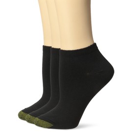 GOLDTOE Women's Ultra Soft Le Grand No Show Socks, 3-Pairs, Black, Shoe Size: 6-9